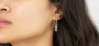 WHITE AND CHAMPAGNE DIAMONDS DROP EARRING