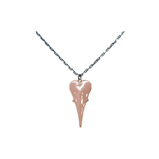 18" NECKLACE WITH 45 MM LIGHT NUDE ENAMEL HEART PENDANT