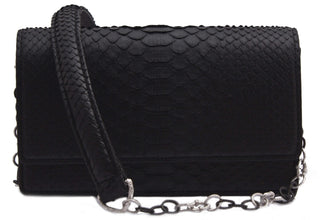 WALLET IN BLACK WAXED PYTHON