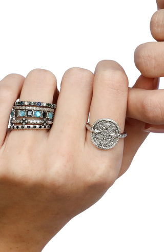 Pave Disc Statement Ring