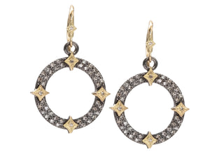 Diamond Pave Circle Drop Earrings