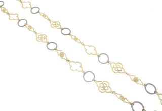 Alternating Scroll Ring Link Necklace