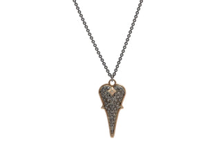 Pave Heart Shield Necklace