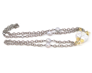 Edison Pearl Stations on Chain Link Necklace