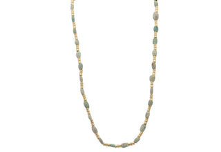 20" BEADED NECKLACE WITH ANCIENT TURQUOISE AFGHANI