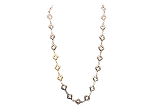 CHAIN LINK NECKLACE WITH OPEN SCROLLS
