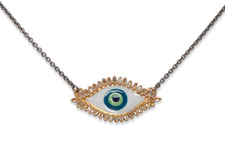 Enamel Evil Eye Pendant Necklace