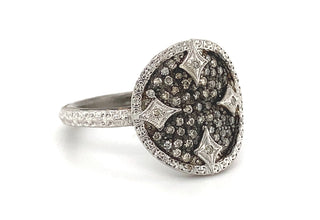 Pave Disc Statement Ring