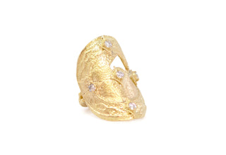 Yellow Gold Artifact Disc Statement Ring