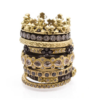 Pear Shaped Sapphire Lacey Stack Band Ring