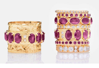 Yellow Gold Ruby Eternity Stack Ring