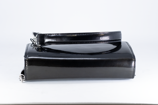 WALLET IN BLACK SPARKLE PATENT LEATHER