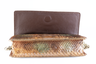 WALLET IN PAINTED BRWON PYTHON