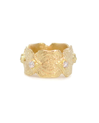 18KT YELLOW GOLD ARTIFACT STACK RING
