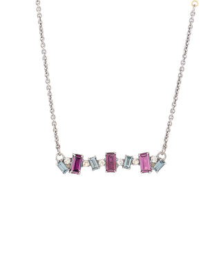 RHODOLITE, MORGANITE & IOLITE NECKLACE