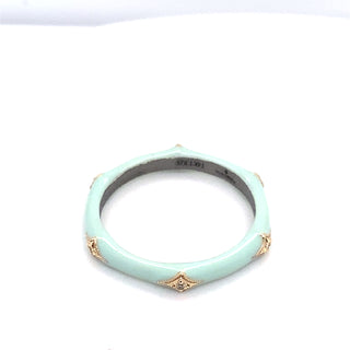 BLUE ENAMEL STACK RING