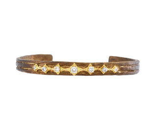 18kt Yellow Gold & Chocolate Patina Crivelli Cuff Bracelet