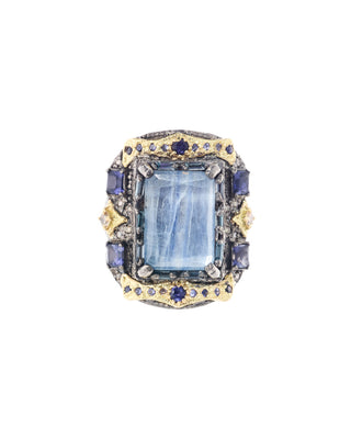 Emerald Cut Kyanite Small Cocktail Ring