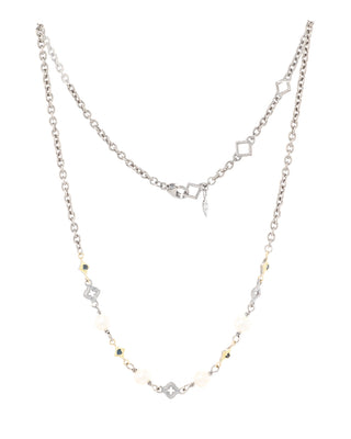 OLD WORLD PEARL SCROLL NECKLACE