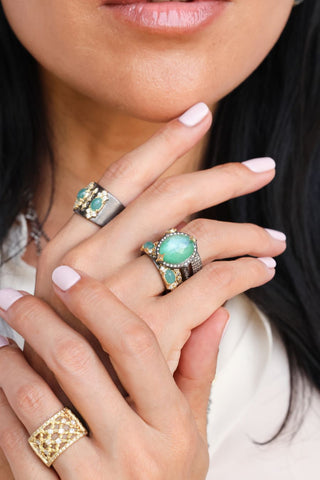 WIDE SCROLL STATEMENT RING