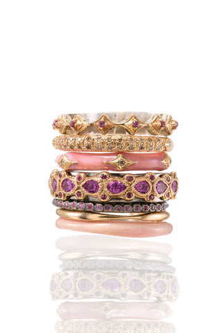 Half Eternity Crivelli and Enamel Stack Band