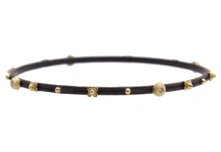 Granulated and Carved Bezel Bangle Bracelet (0.06 TCW)