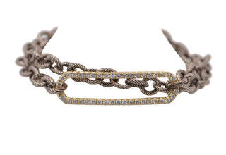 DOUBLE WRAP PAVE PAPERCLIP ID BRACELET