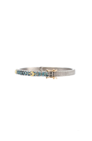 Crivelli, Grey Diamond, Grandidierite & London Blue Topaz Huggie Bracelet