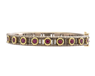 DIAMONDS PURPLE GARNET POINTED CROSS BRACELET