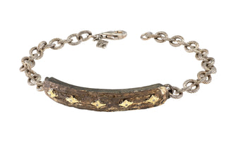BRACELET WITH CHOCOLATE PATINA AND CHAMPAGNE DIAMONDS