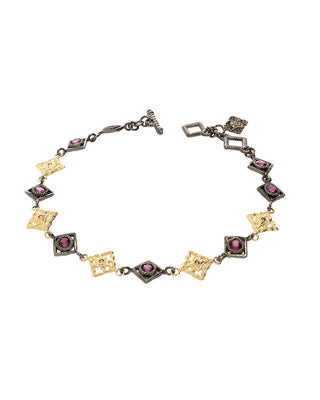 18kt Yellow Gold & Sterling Silver Crivelli Rhodolite Garnet Bracelet