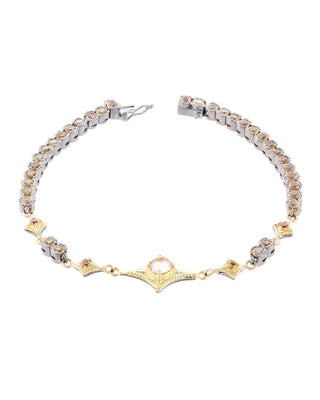 PEACH IMPERIAL & MORGANITE TENNIS BRACELET