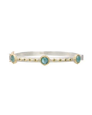 Emerald & Tourmaline Huggie Bracelet