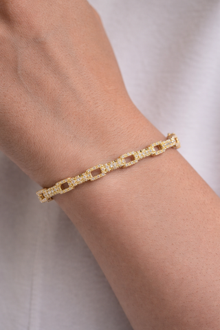 PAPERCLIP DIAMOND HUGGIE BRACELET