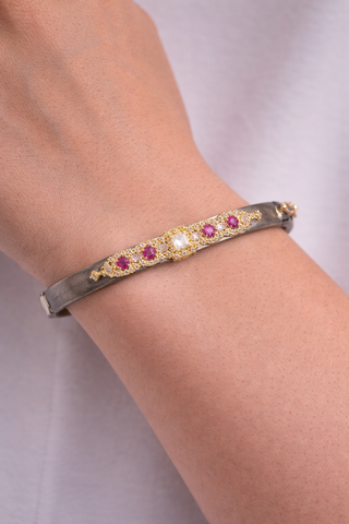 MORGANITE & RHODOLITE BRACELET