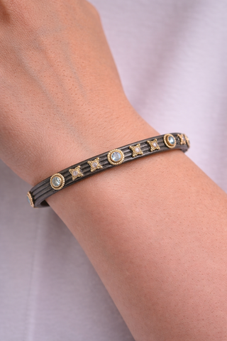 OLD WORLD DIAMOND “X” HUGGIE BRACELET
