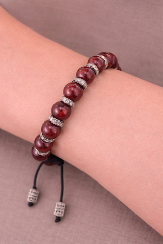 BEADED CHAMPAGNE DIAMOND PULL BRACELET