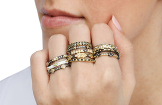 Silver Crivelli Stack Band Ring