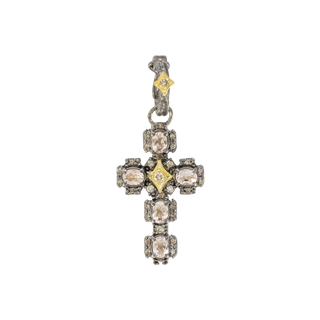 SILVER CROSS WITH MORGANITE