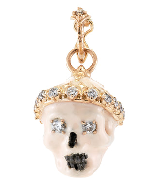 CHAMPAGNE DIAMONDS PINK ENAMEL SKULL ENHANCER