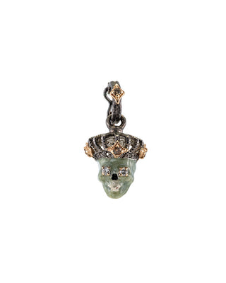 14kt Rose Gold & Sterling Silver Mint Green Skull Enhancer