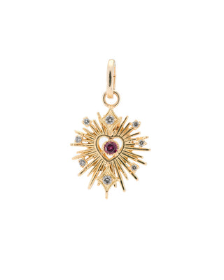 18kt Yellow Gold & Sterling Silver Starburst Heart Enhancer