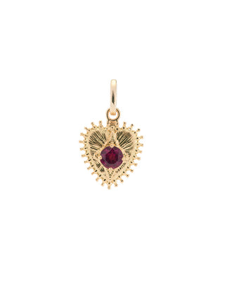 18kt Yellow Gold Heart Enhancer with Rhodolite Garnet