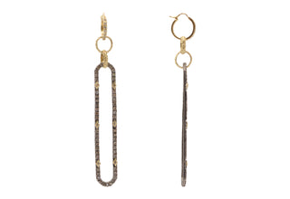 Pave Paperclip Drop Earrings