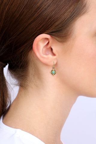 TURQUOISE AND LONDON BLUE TOPAZ DROP EARRING