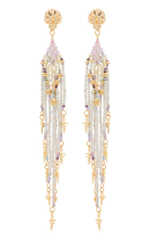 BEADED FEATHER EARRINGS