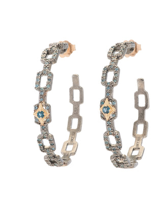 LONDON BLUE TOPAZ PAPERCLIP HOOP EARRING