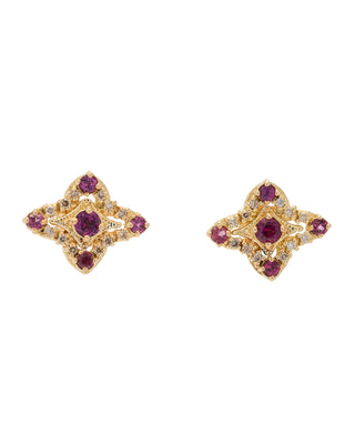 PURPLE RHODOLITE CRIVELLI STUD EARRINGS