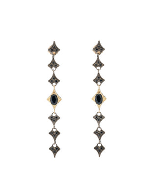 18kt Yellow Gold & Blackened Silver Old World Drop Earrings