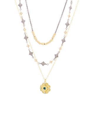 18" Mixed Metal Pebble Necklace